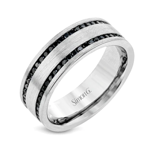 Diamond Wedding Band, 14k WG , Black D1.2ct